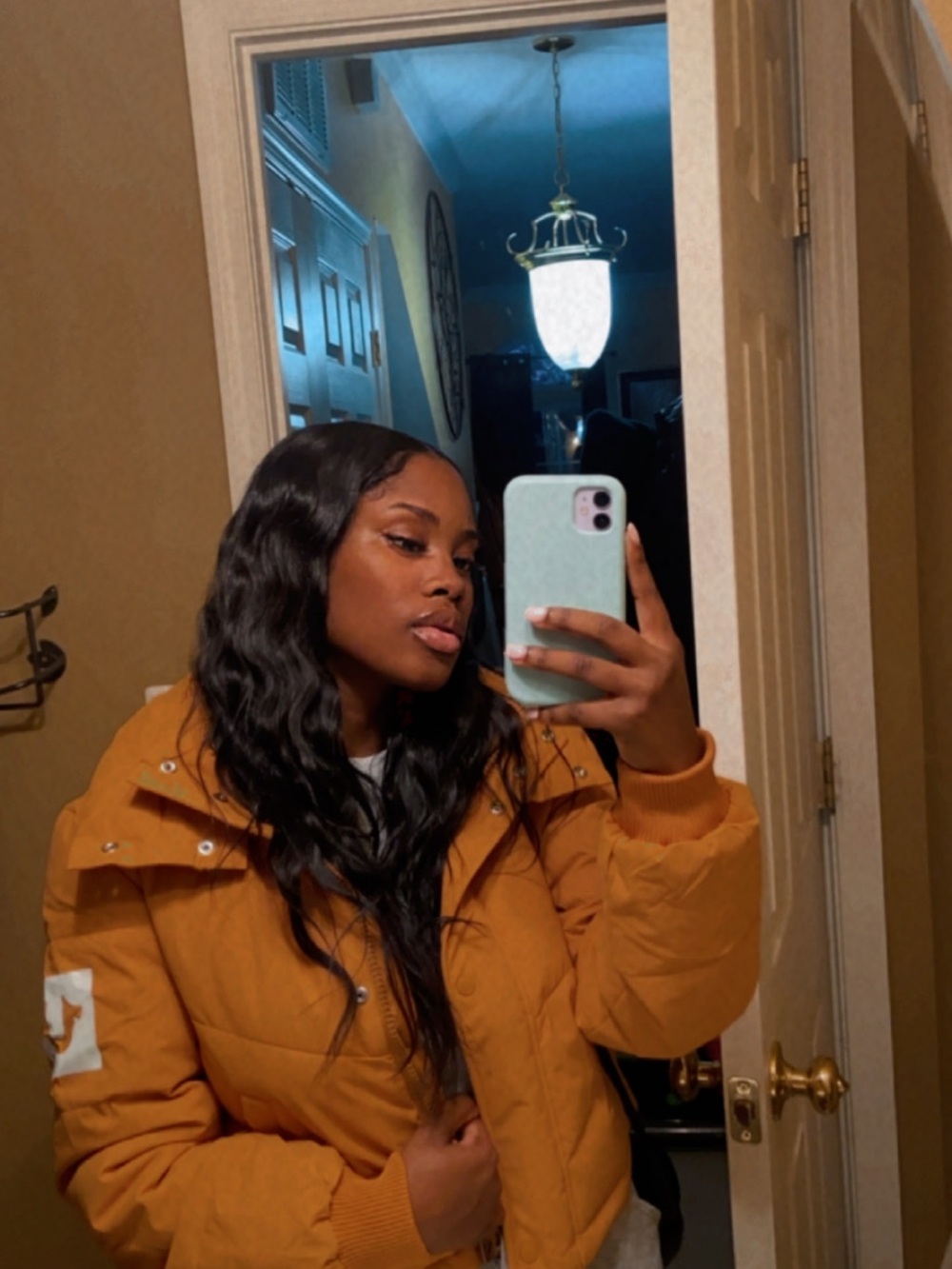TRUE RELIGION Women's Orange Puffer Jacket